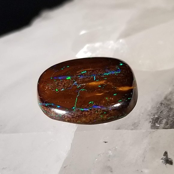 Australian Koroit Opal * sparkly boulder opal cab * 13.39 x 13.02 x 3.87mm - Picture 6 of 14